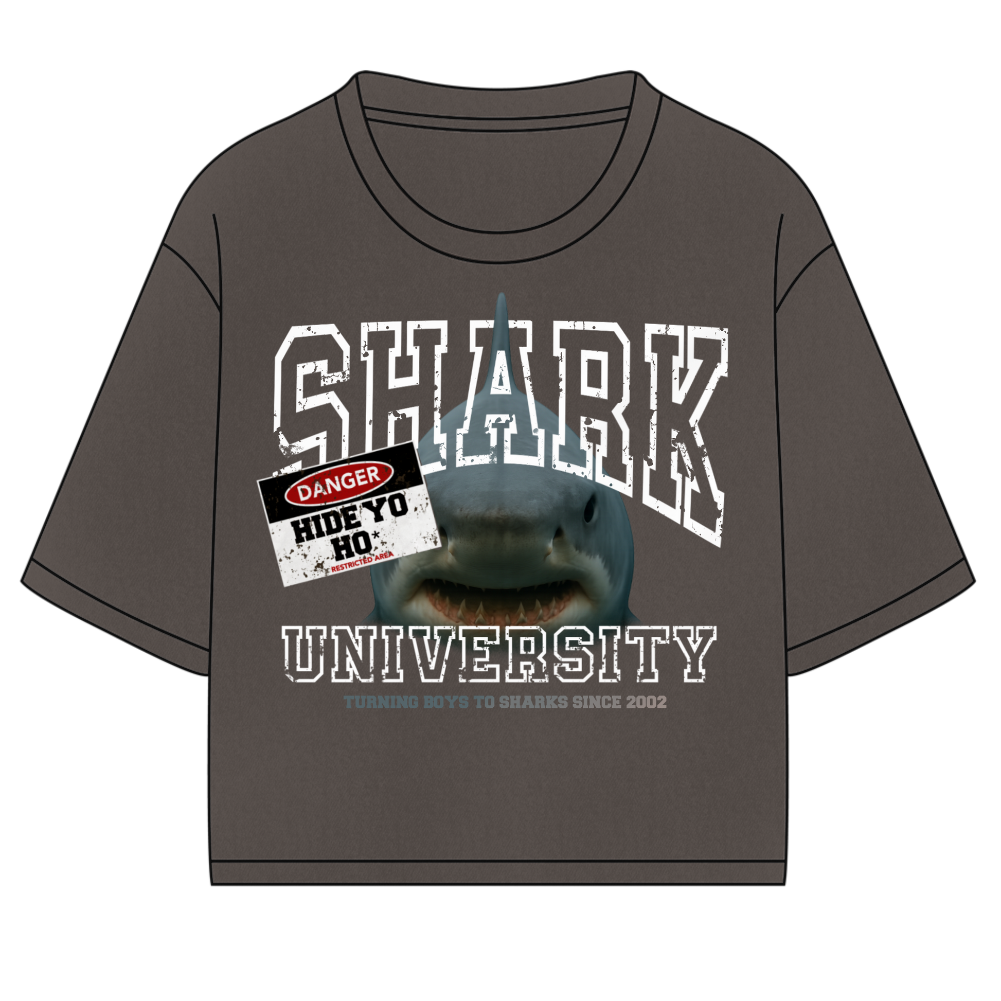 "shark university" tee