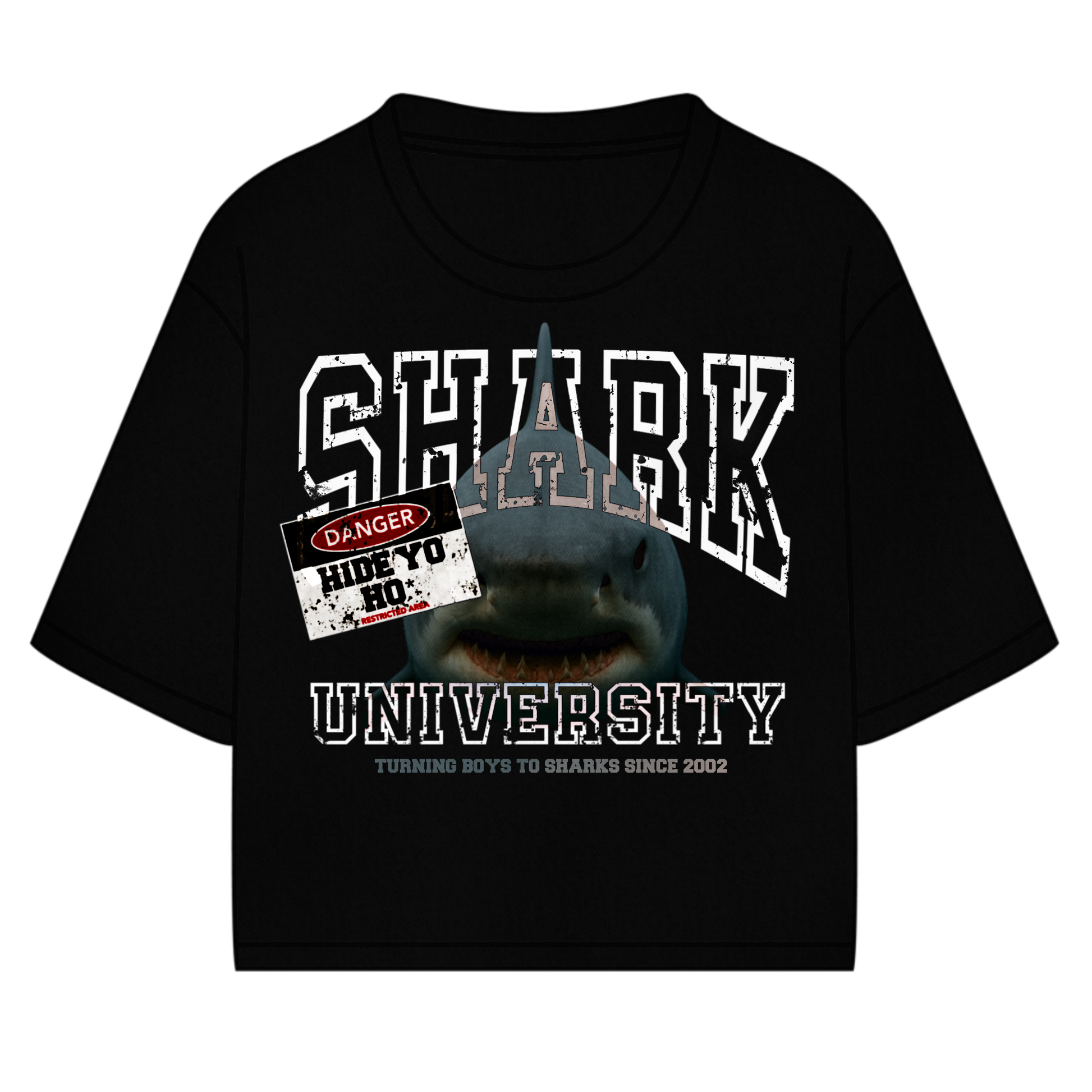 "shark university" tee