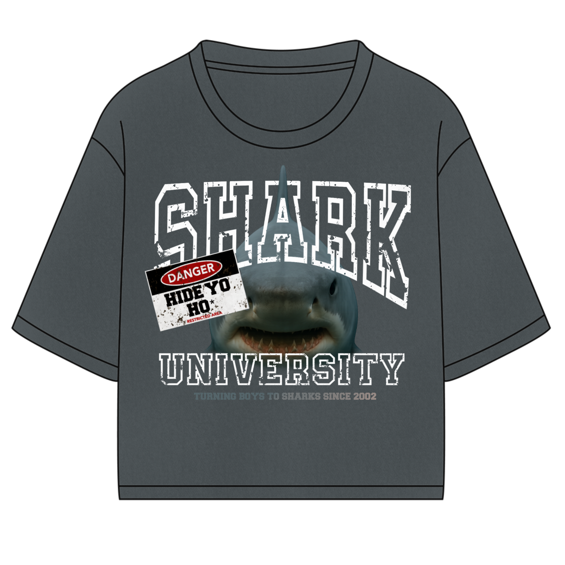 "shark university" tee